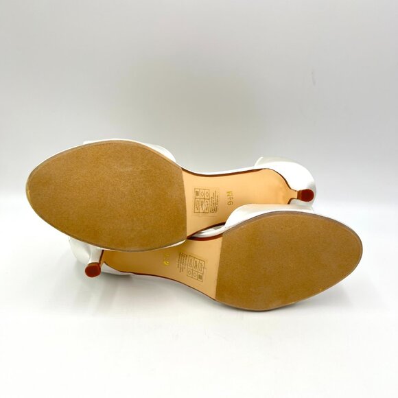 Touch Ups‎ Womens Size 9.5 Ophelia White Satin Jeweled Dress Sandals Heels Shoes - Picture 9 of 13